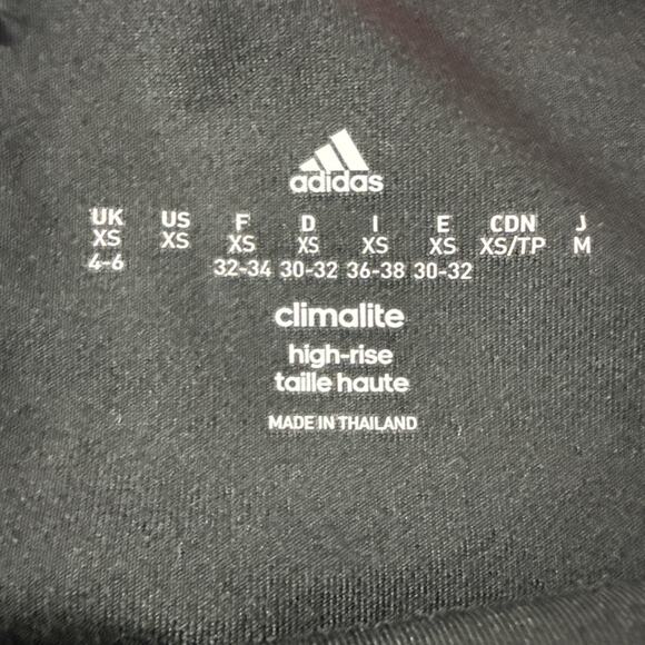 Adidas ClimaLite Active High-rise Leggings Black White Pink Stripes Size XSmall - Picture 6 of 8